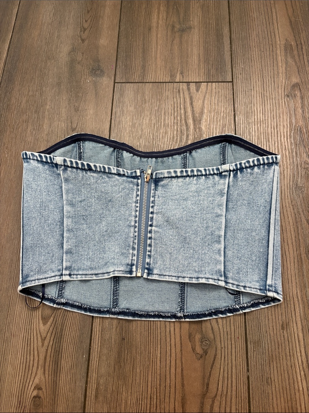 That’s so fetch Denim Corset tube top Panel - Light Blue - Picture 3 of 3